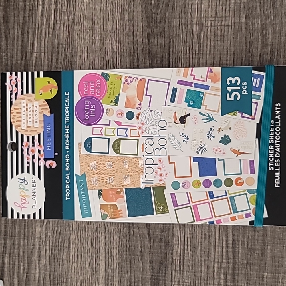 NWT Tropical Boho Happy Planner Sticker Book